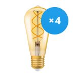 Opakowanie 4x Ledvance Vintage 1906 LED E27 Gruszka Złoty 4W 300lm - 820 Bardzo Ciepła Biel | Ściemnianie - Zamienne 25W