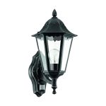 Eglo Światło Ścienne Navedo Aluminium Czarny | IP44 - Nadaje Się Do 1x E27 - Czujnik Ruchu