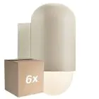 Opakowanie 6x Nordlux Heka Światło Ścienne Aluminium Sanded |IP54 - Nadaje Się Do E27